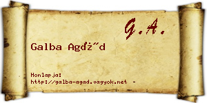 Galba Agád névjegykártya